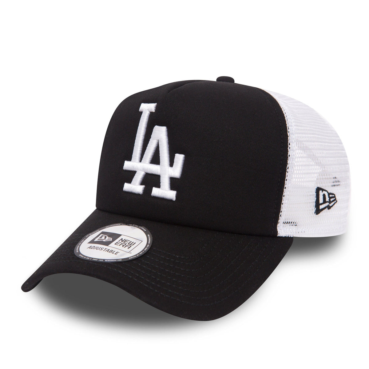 LA Dodgers Clean Black A-Frame Trucker Cap-Benirox