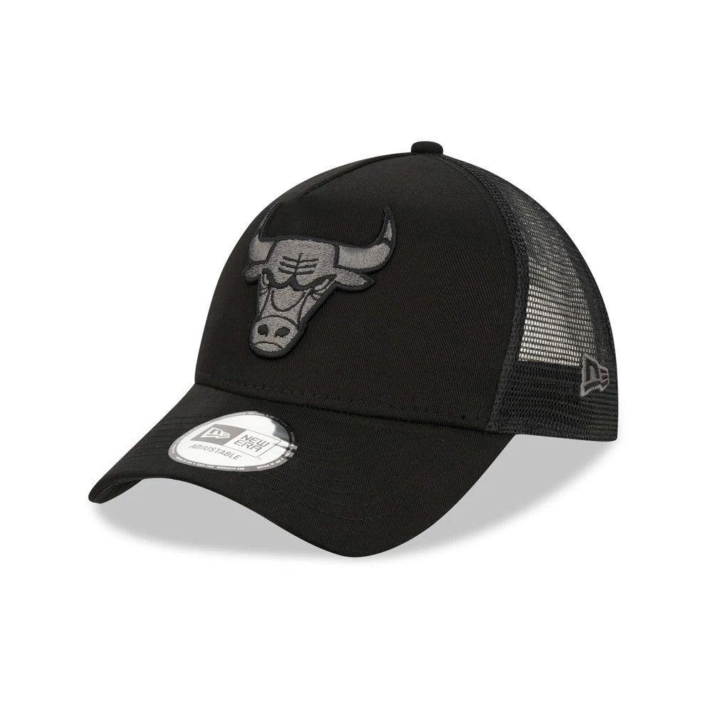 Chicago Bulls Tonal Black A-Frame Trucker Cap-Benirox