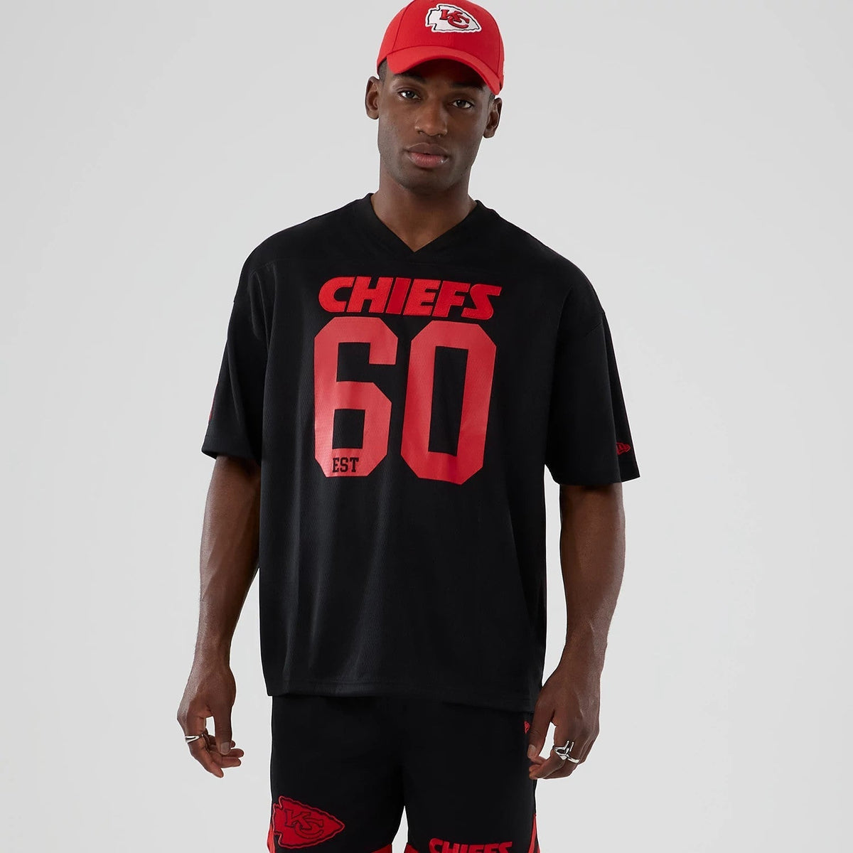 Kansas City Chiefs NFL Historic Black Oversized T-Shirt-Benirox