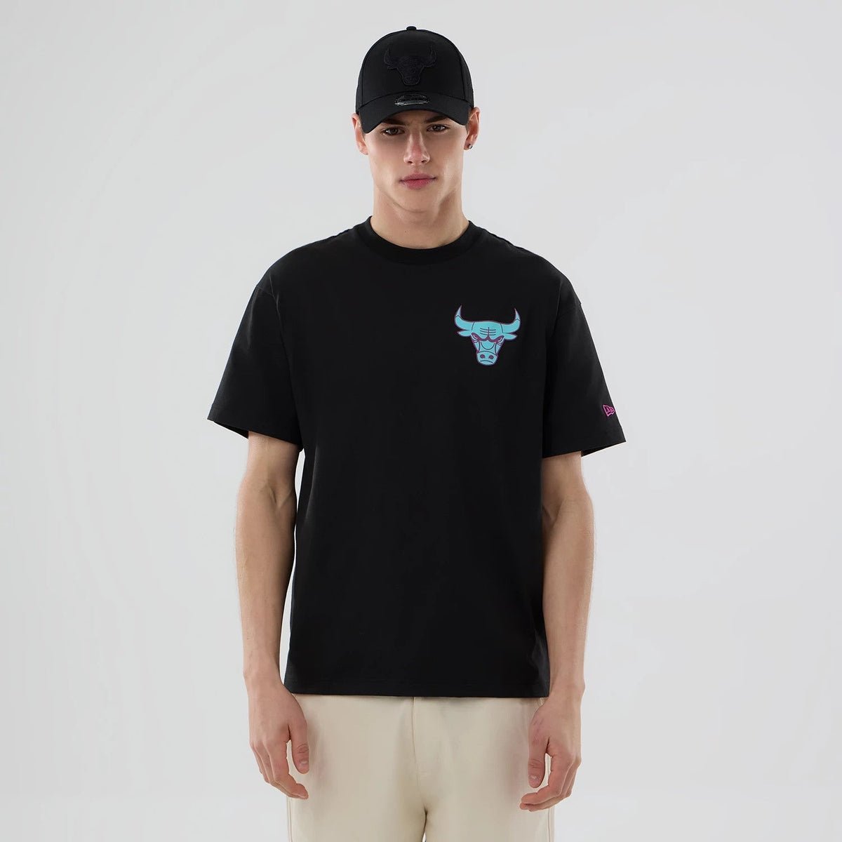 Chicago Bulls NBA Neon Light Black T-Shirt-Benirox