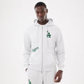 LA Dodgers MLB Comfort Grey 2 Way Full Zip Hoodie-Benirox
