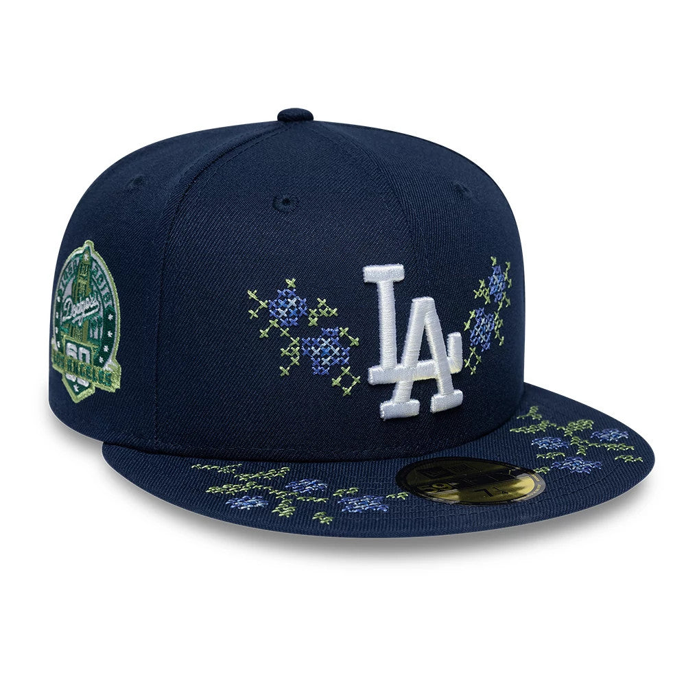 LA Dodgers MLB Garden Dark Blue 59FIFTY Fitted Cap-Benirox