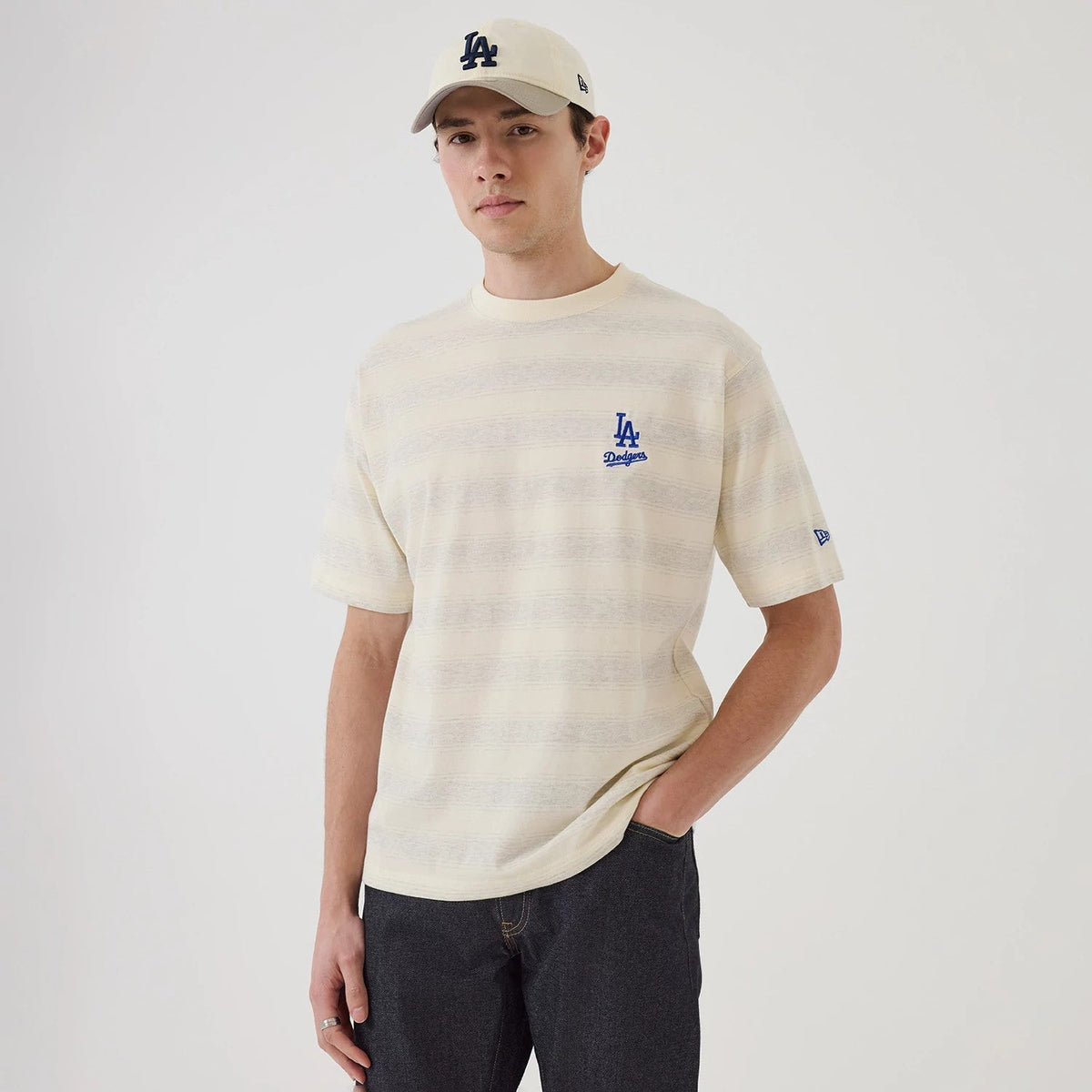 LA Dodgers MLB Border Cream Oversized T-Shirt-Benirox