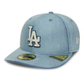 LA Dodgers MLB Chain Stitch Washed Denim Navy 59FIFTY Fitted Cap-Benirox