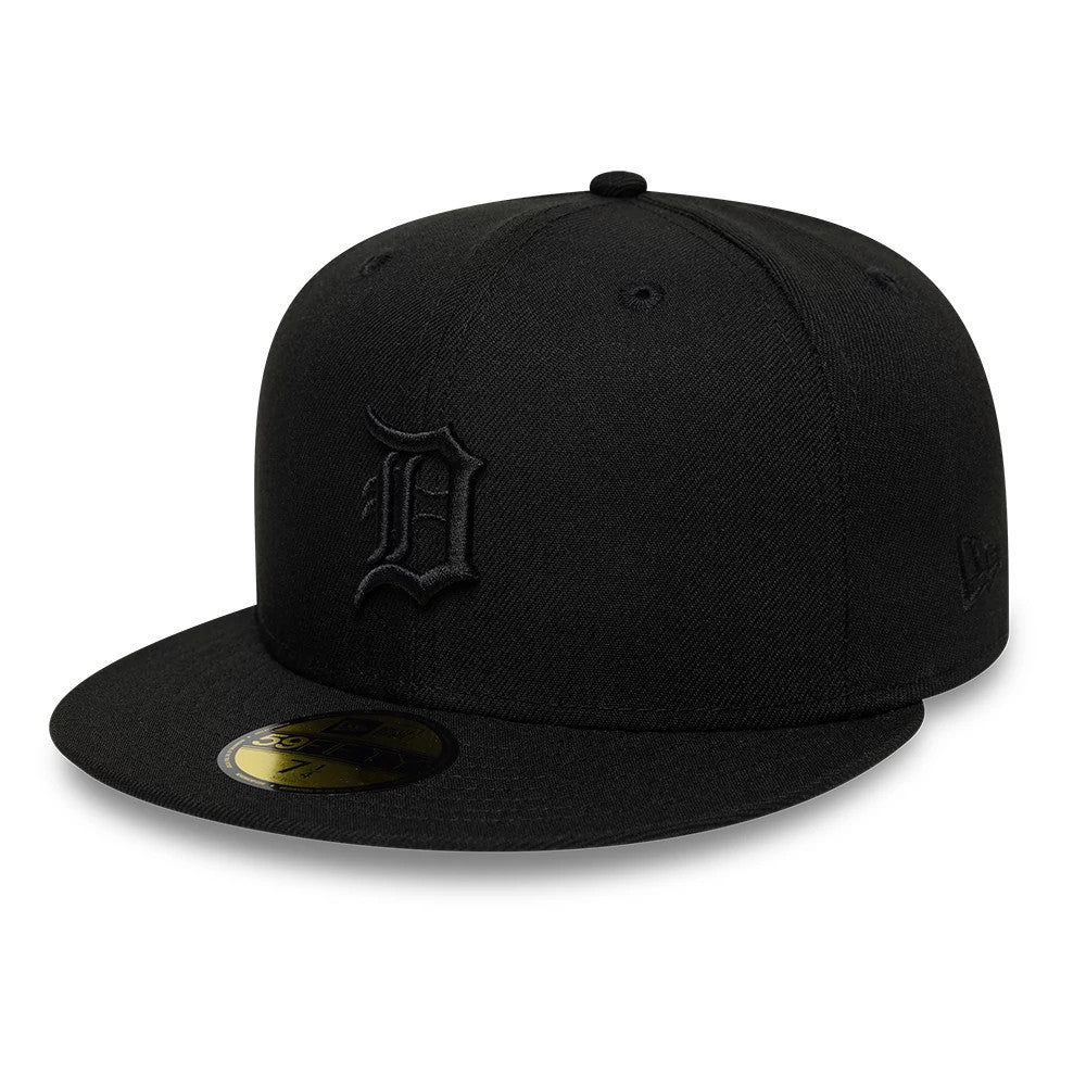 Detroit Tigers MLB Black On Black 59FIFTY Fitted Cap-Benirox