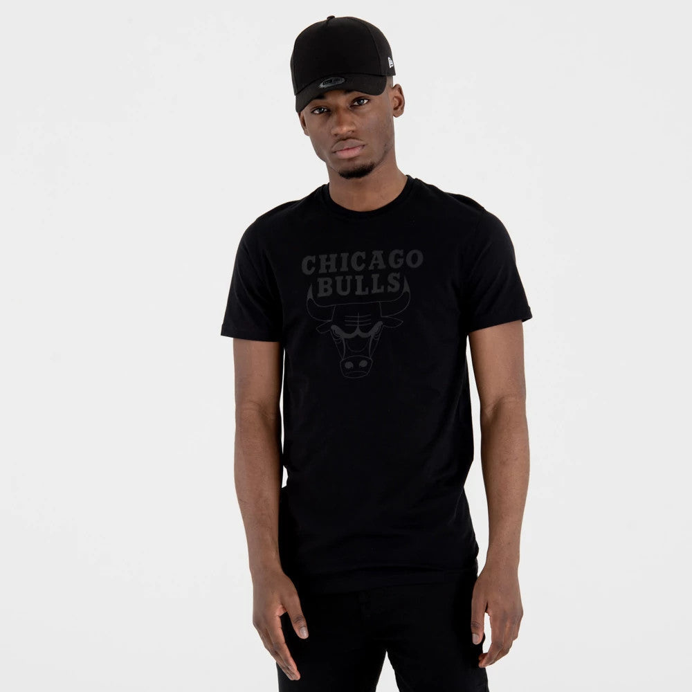 Chicago Bulls NBA Regular Black On Black T-Shirt-Benirox