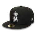 Anaheim Angels MLB Black and White 59FIFTY Fitted Cap-Benirox