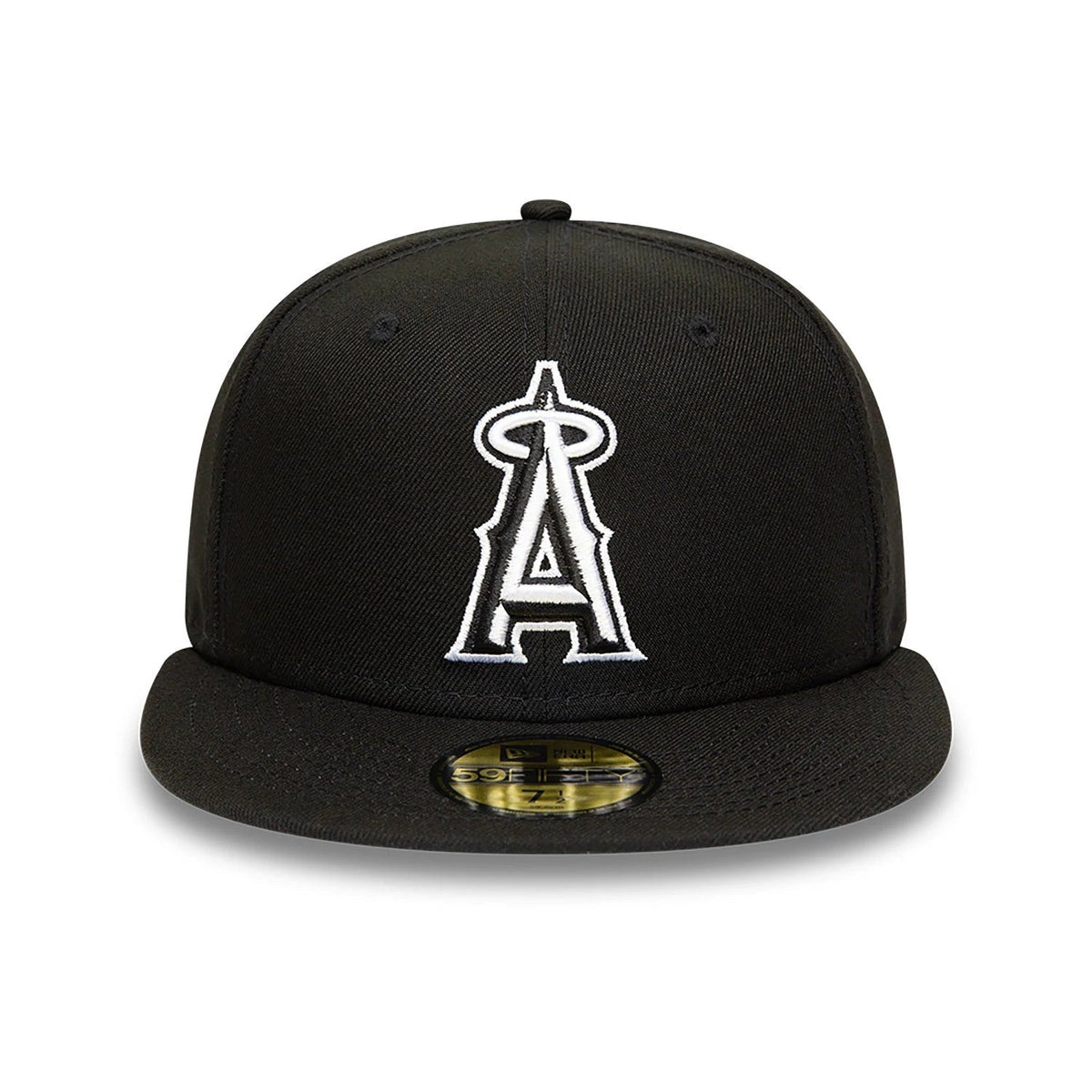 Anaheim Angels MLB Black and White 59FIFTY Fitted Cap-Benirox