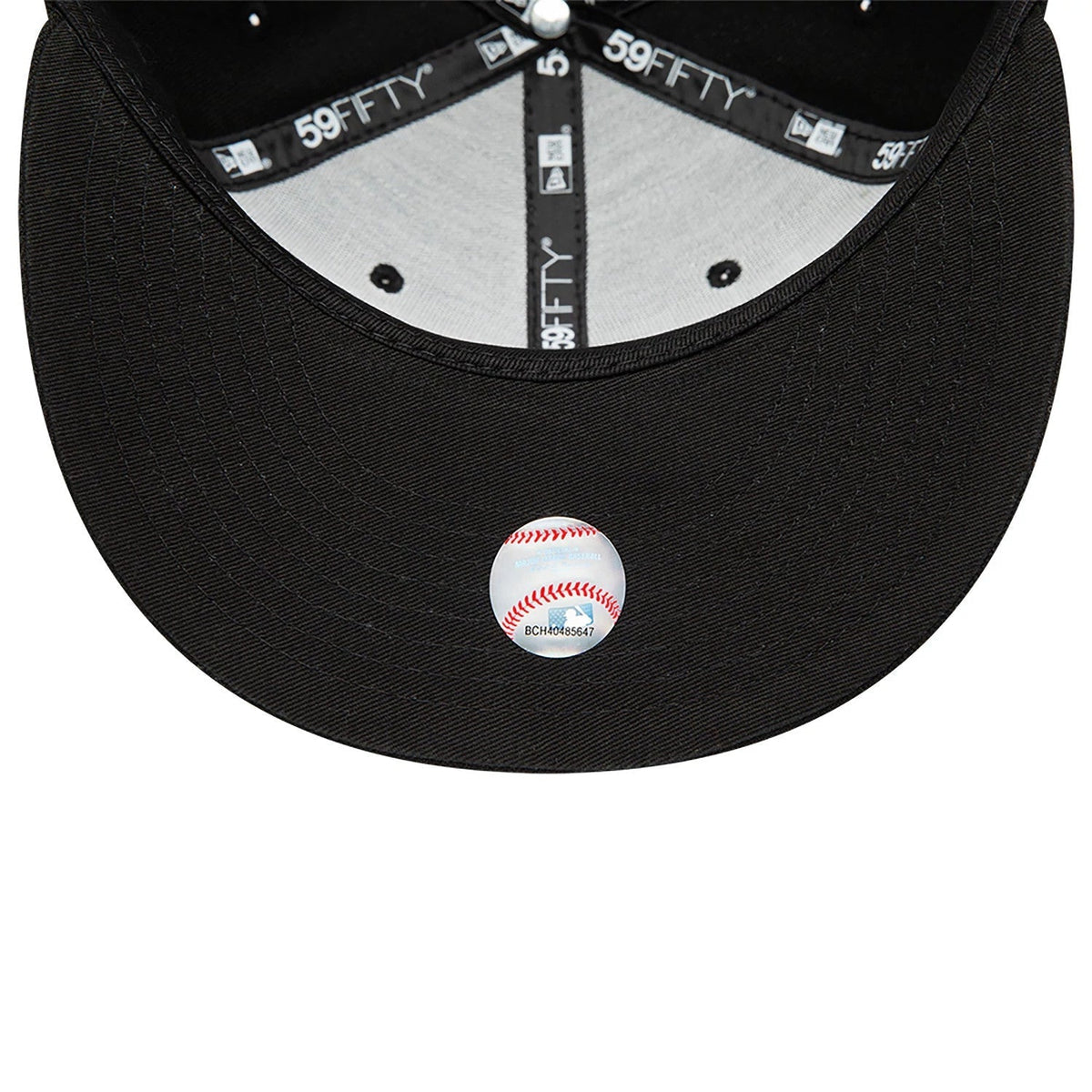 Anaheim Angels MLB Black and White 59FIFTY Fitted Cap-Benirox