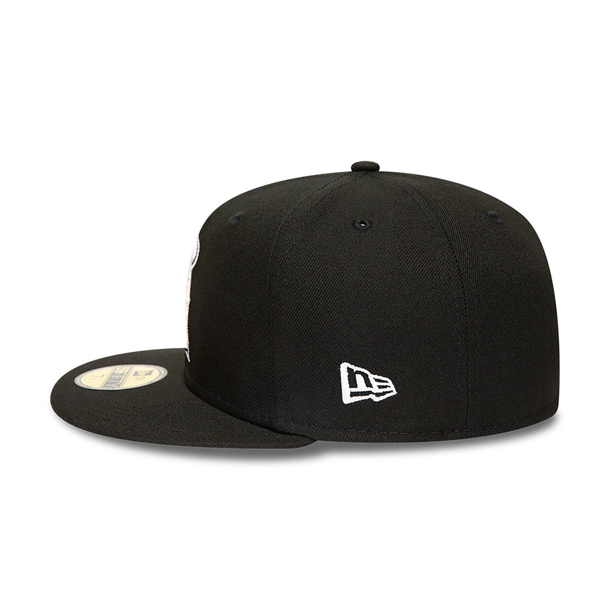 Anaheim Angels MLB Black and White 59FIFTY Fitted Cap-Benirox