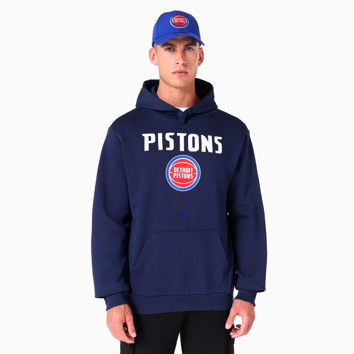 Detroit Pistons NBA Navy Pullover Hoodie-Benirox