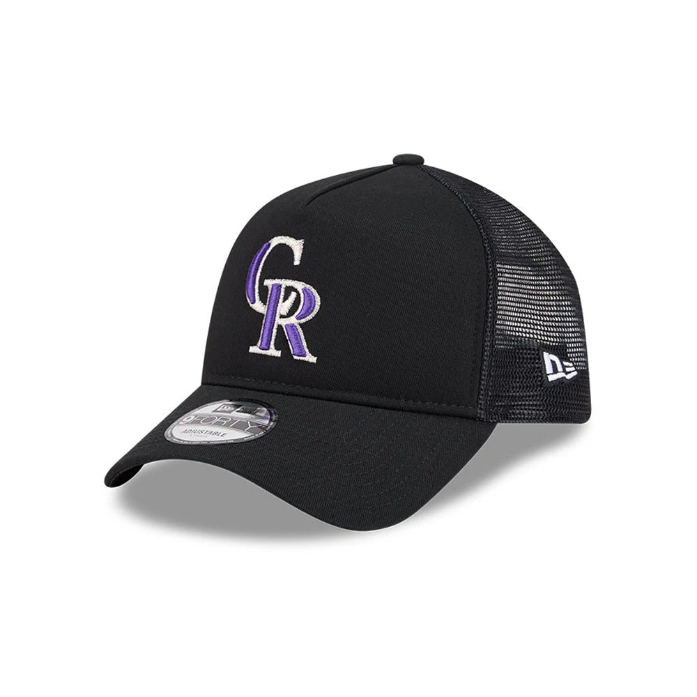 Colorado Rockies MLB Evergreen Black 9FORTY A-Frame Adjustable Cap-Benirox