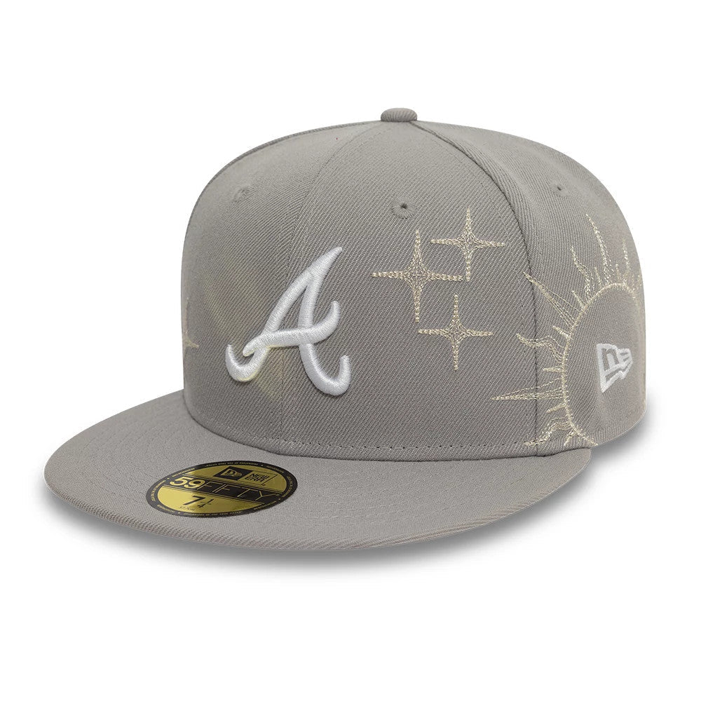 Atlanta Braves MLB Zodiac Grey 59FIFTY Fitted Cap-Benirox