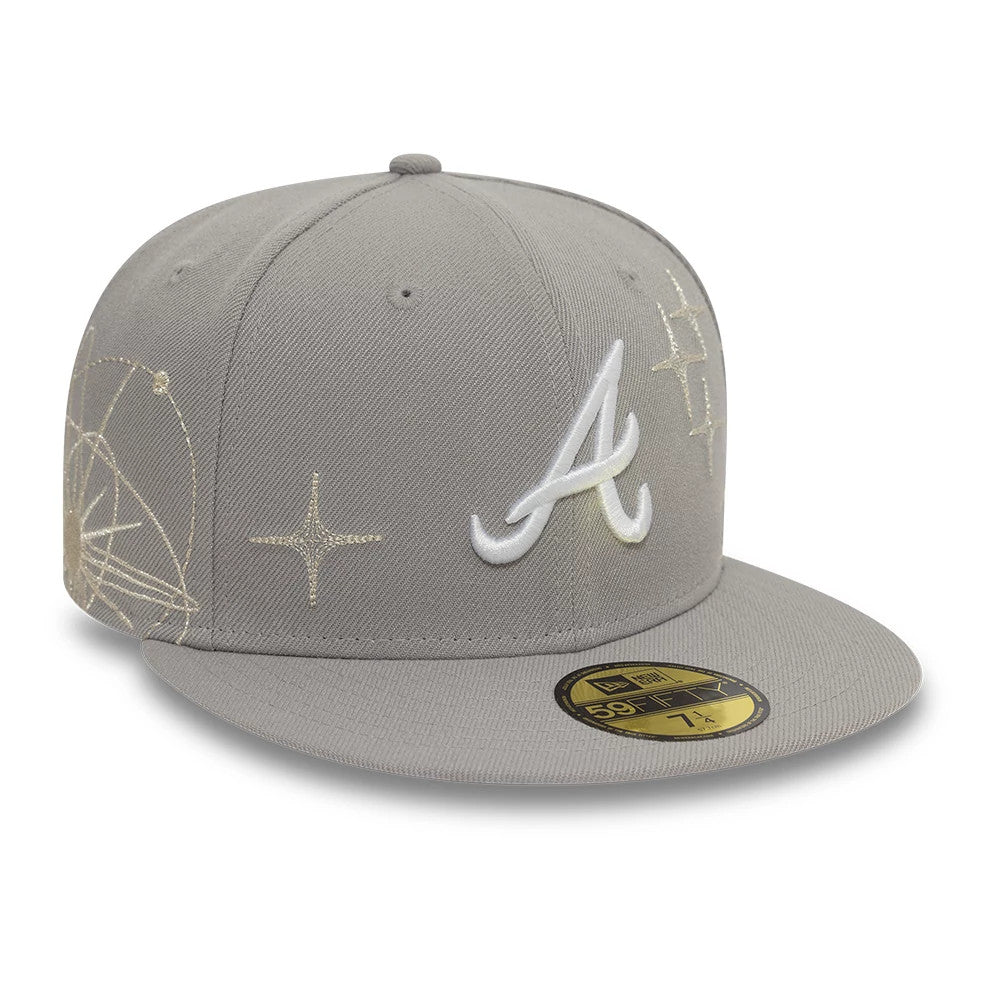 Atlanta Braves MLB Zodiac Grey 59FIFTY Fitted Cap-Benirox