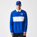 Chicago Cubs Throwback Prep Blue Long Sleeve Rugby Shirt-Benirox