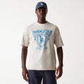 LA Dodgers MLB Floral Graphic Cream Oversized T-Shirt-Benirox