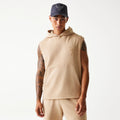 Chicago Bulls NBA Washed Beige Sleeveless Hoodie-Benirox