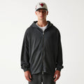 Chicago Bulls NBA Washed Grey Full Zip Hoodie-Benirox