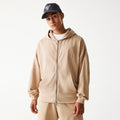 Chicago Bulls NBA Washed Beige Full Zip Hoodie-Benirox