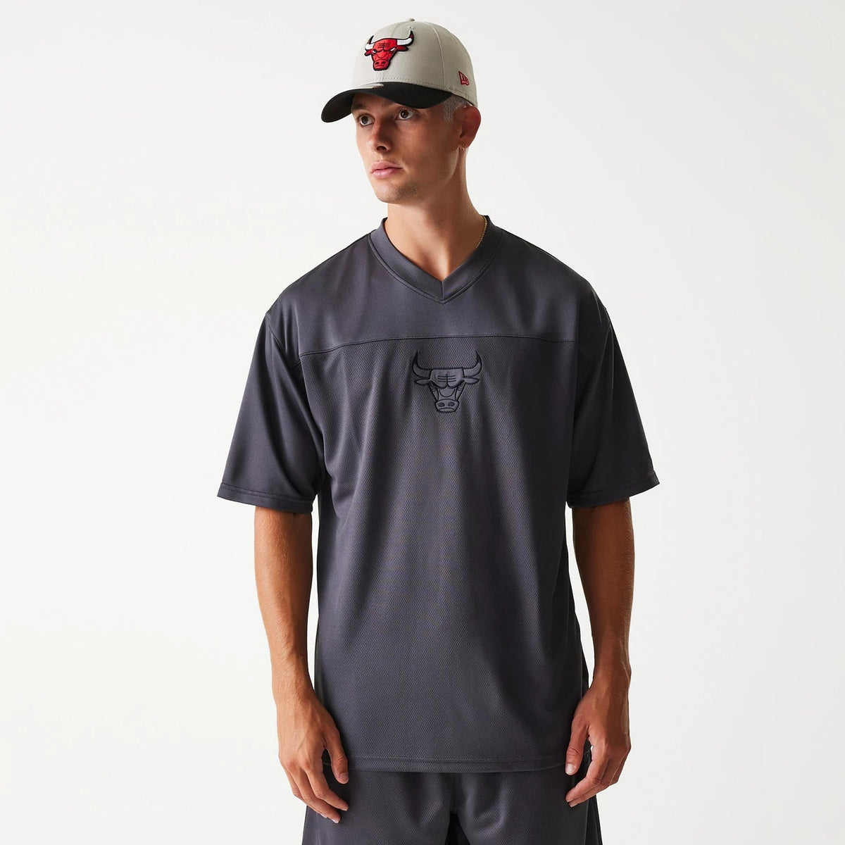 Chicago Bulls NBA Tonal Dark Grey Mesh Jersey-Benirox