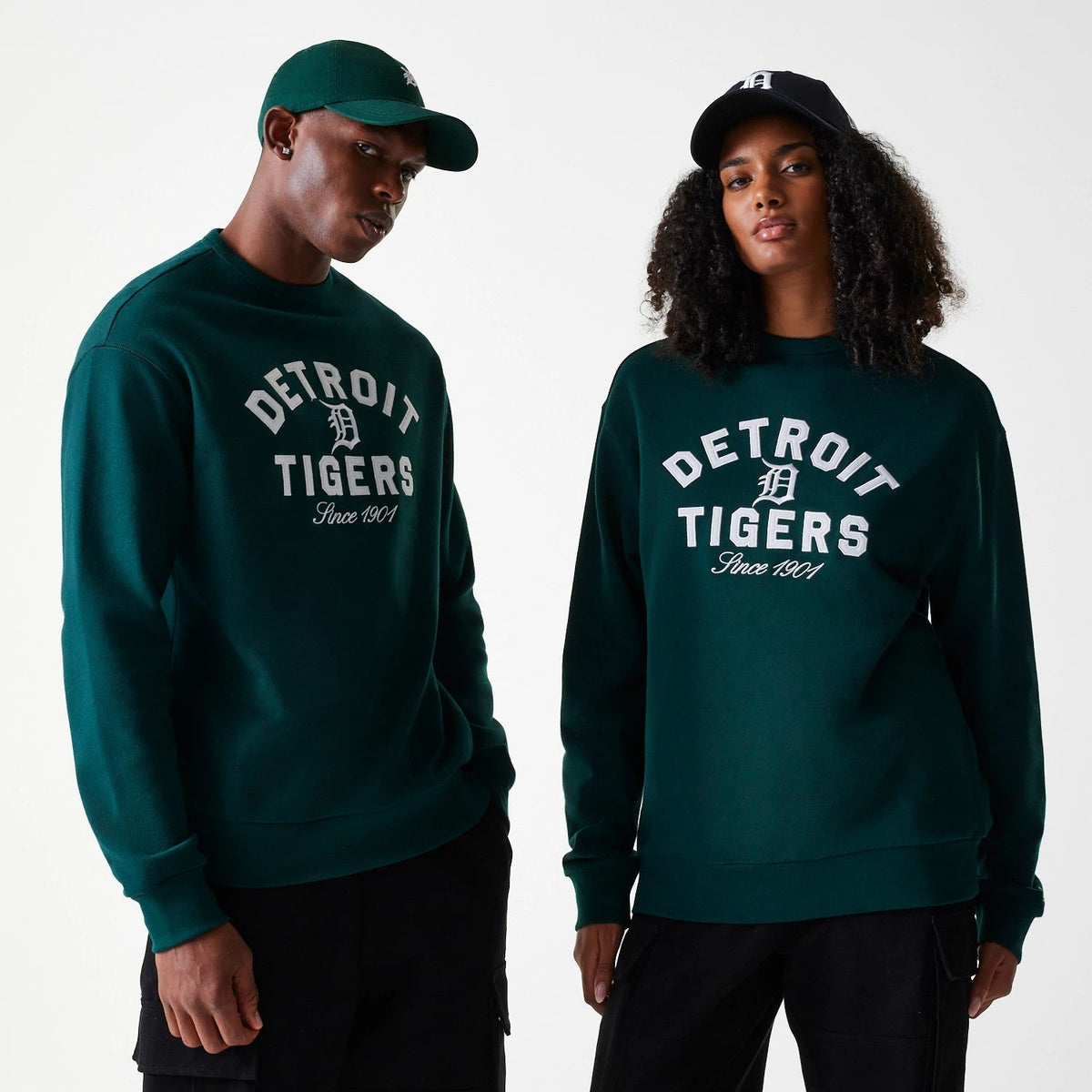 Detroit Tigers MLB Heritage Dark Green Oversized Crew Neck Sweater-Benirox