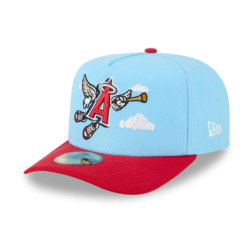 LA Angels MLB Cartoon Light Blue 59FIFTY A-Frame Fitted Cap-Benirox
