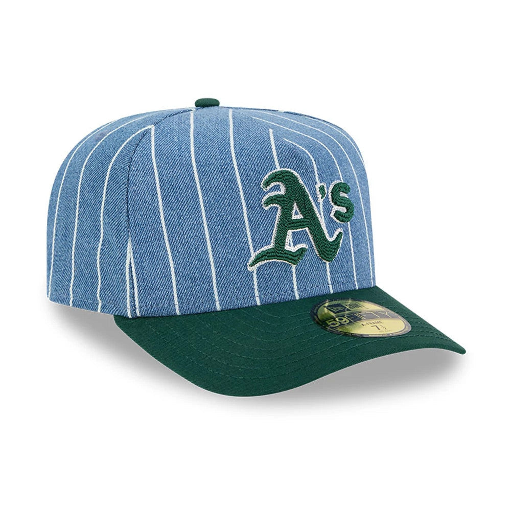 Athletics MLB Parallel Blue 59FIFTY A-Frame Fitted Cap-Benirox