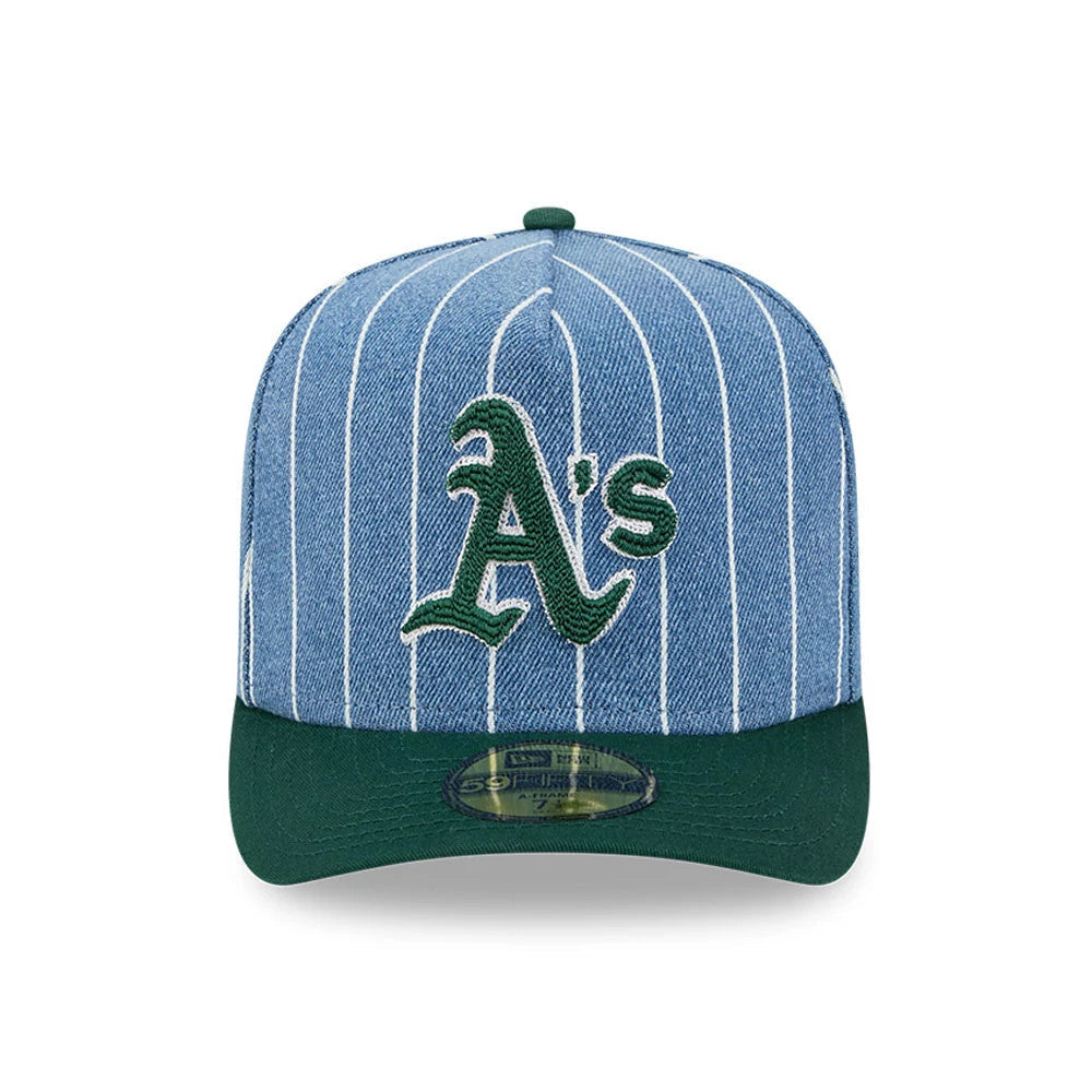 Athletics MLB Parallel Blue 59FIFTY A-Frame Fitted Cap-Benirox