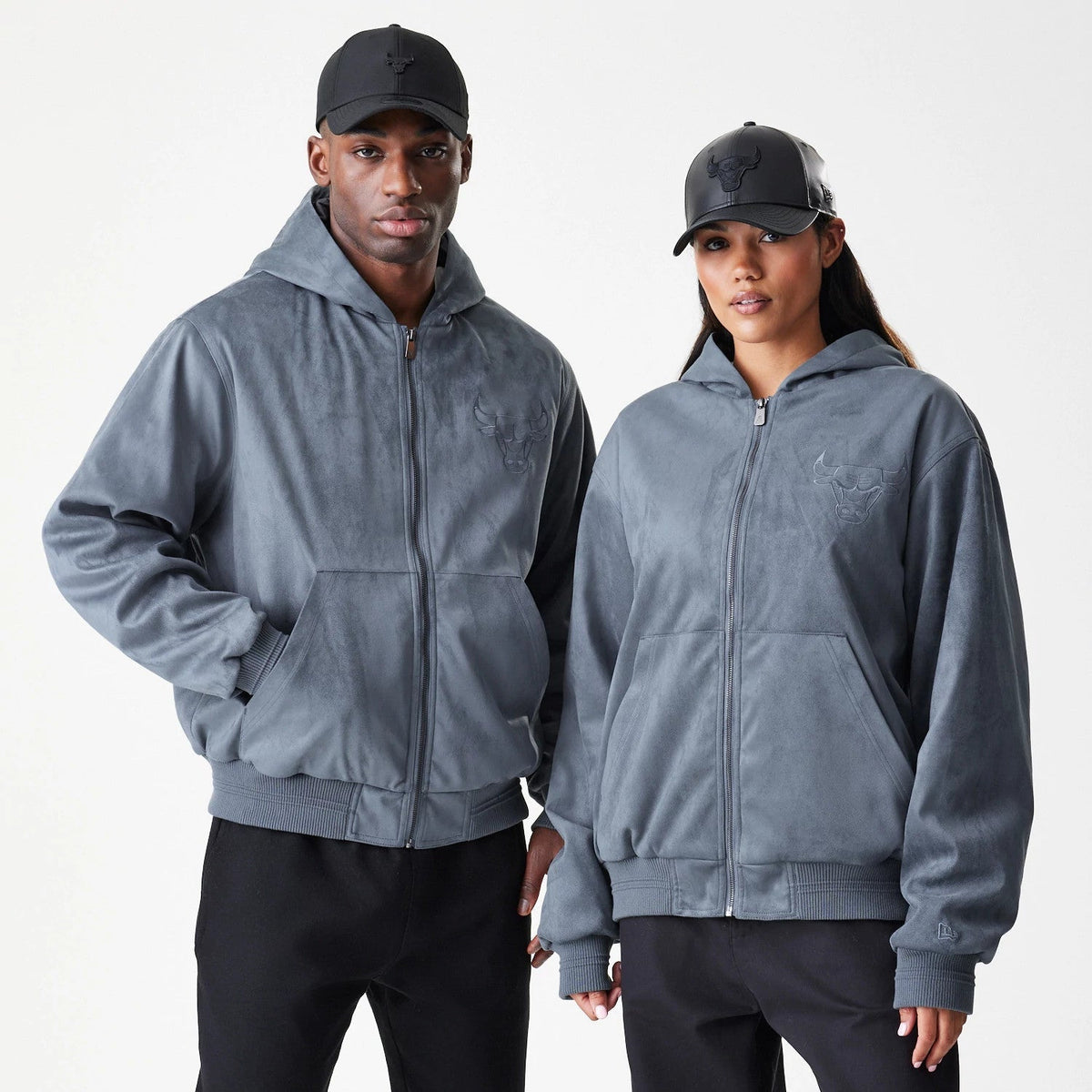 Chicago Bulls NBA Suede Dark Grey Jacket-Benirox