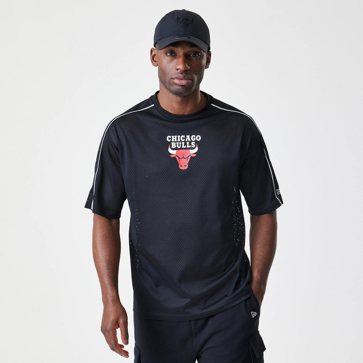 Chicago Bulls NBA Piping Black Oversized T-Shirt-Benirox