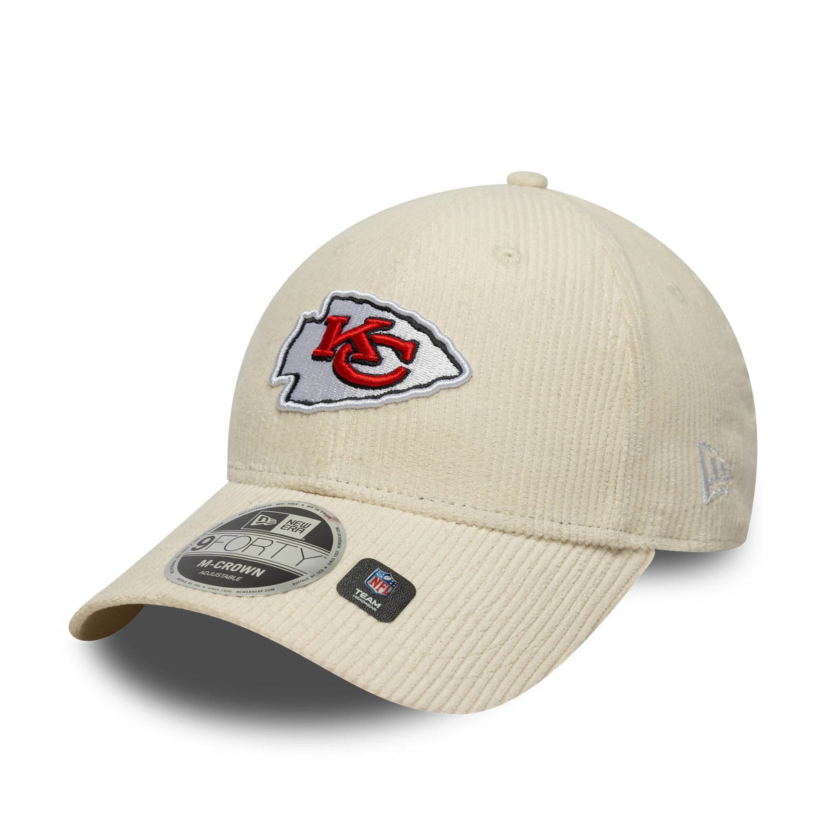 Kansas City Chiefs NFL Cord Cream 9FORTY M-Crown Adjustable Cap-Benirox