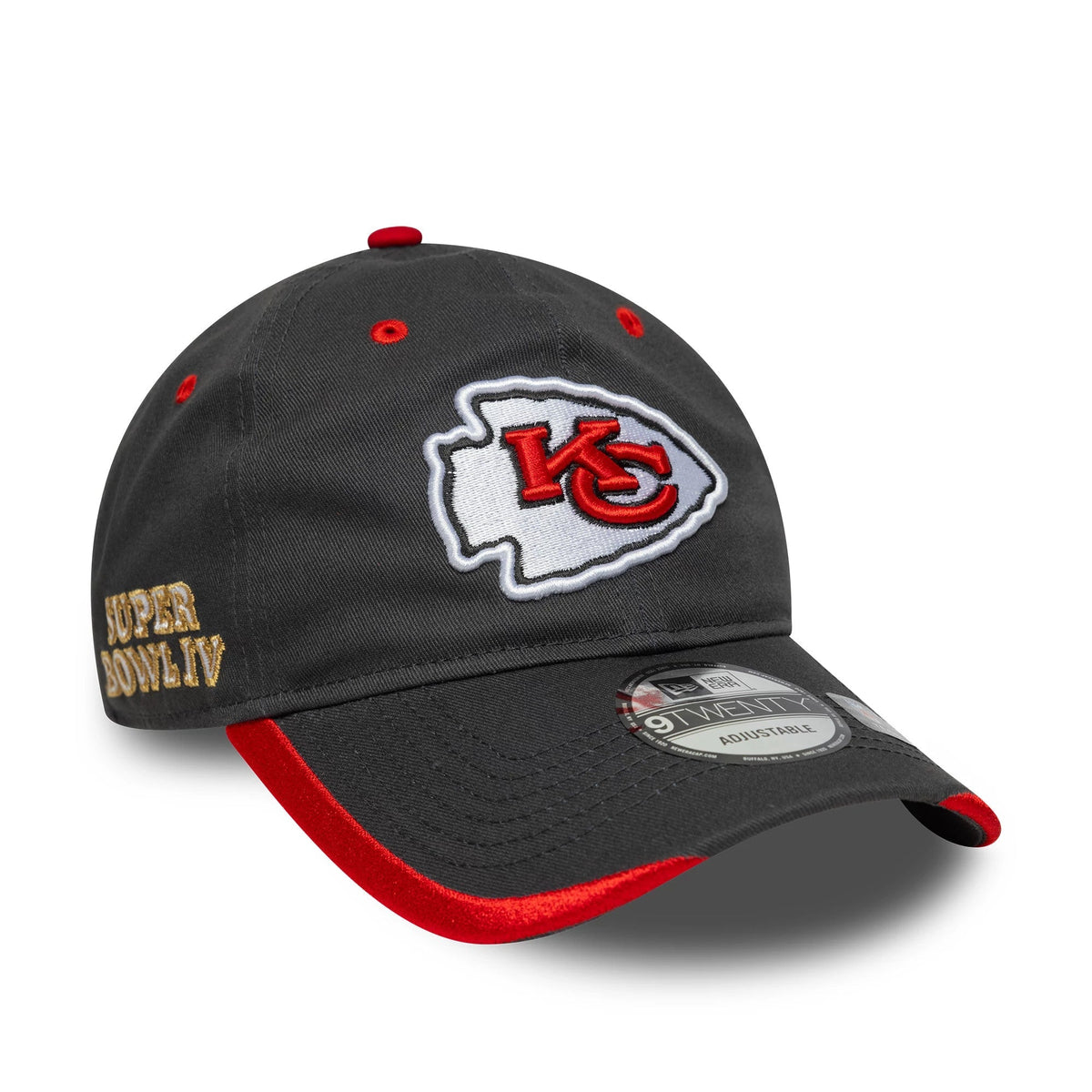 Kansas City Chiefs NFL Charcoal 9TWENTY Adjustable Cap-Benirox