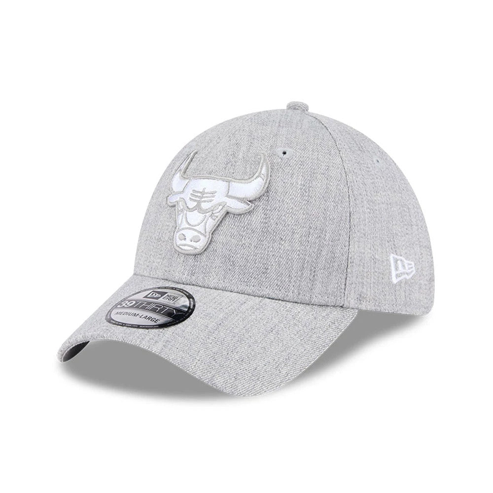 Chicago Bulls NBA Heather Grey 39THIRTY Stretch Fit Cap-Benirox