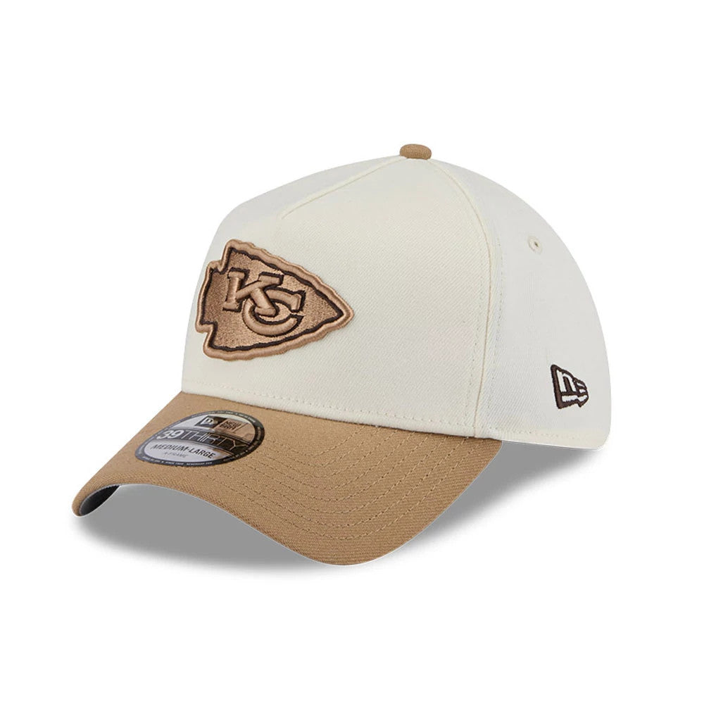 Kansas City Chiefs NFL White 39THIRTY A-Frame Stretch Fit Cap-Benirox
