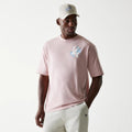 LA Dodgers MLB Floral Pastel Pink Oversized T-Shirt-Benirox
