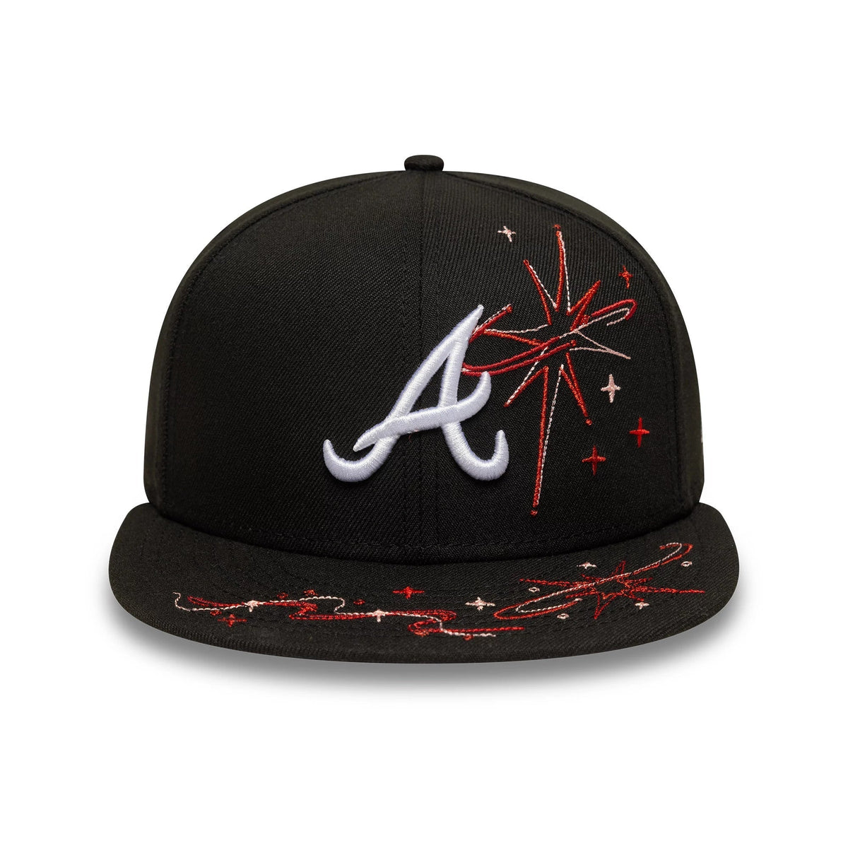 Atlanta Braves MLB Zodiac Black 59FIFTY Fitted Cap-Benirox