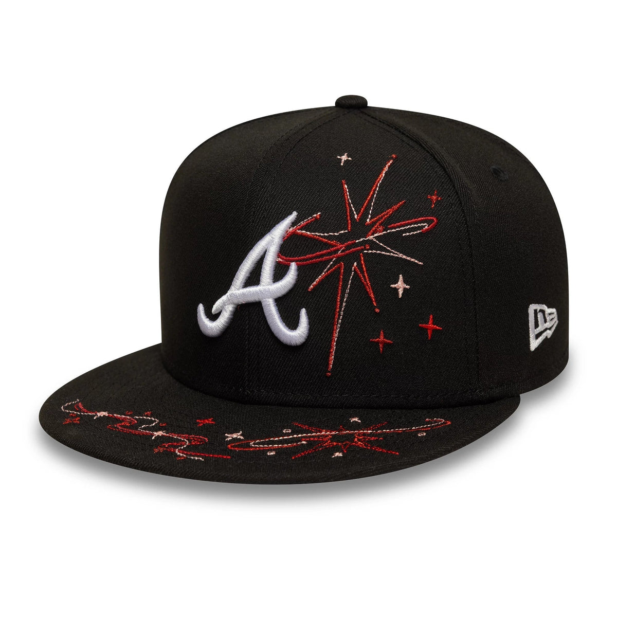Atlanta Braves MLB Zodiac Black 59FIFTY Fitted Cap-Benirox
