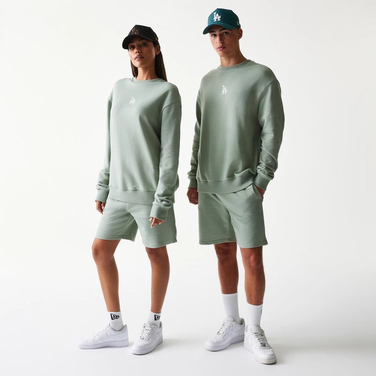 LA Dodgers MLB Midi Pastel Green Oversized Crew Neck Sweater-Benirox