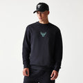 Chicago Bulls NBA Black Oversized Crew Neck Sweater-Benirox