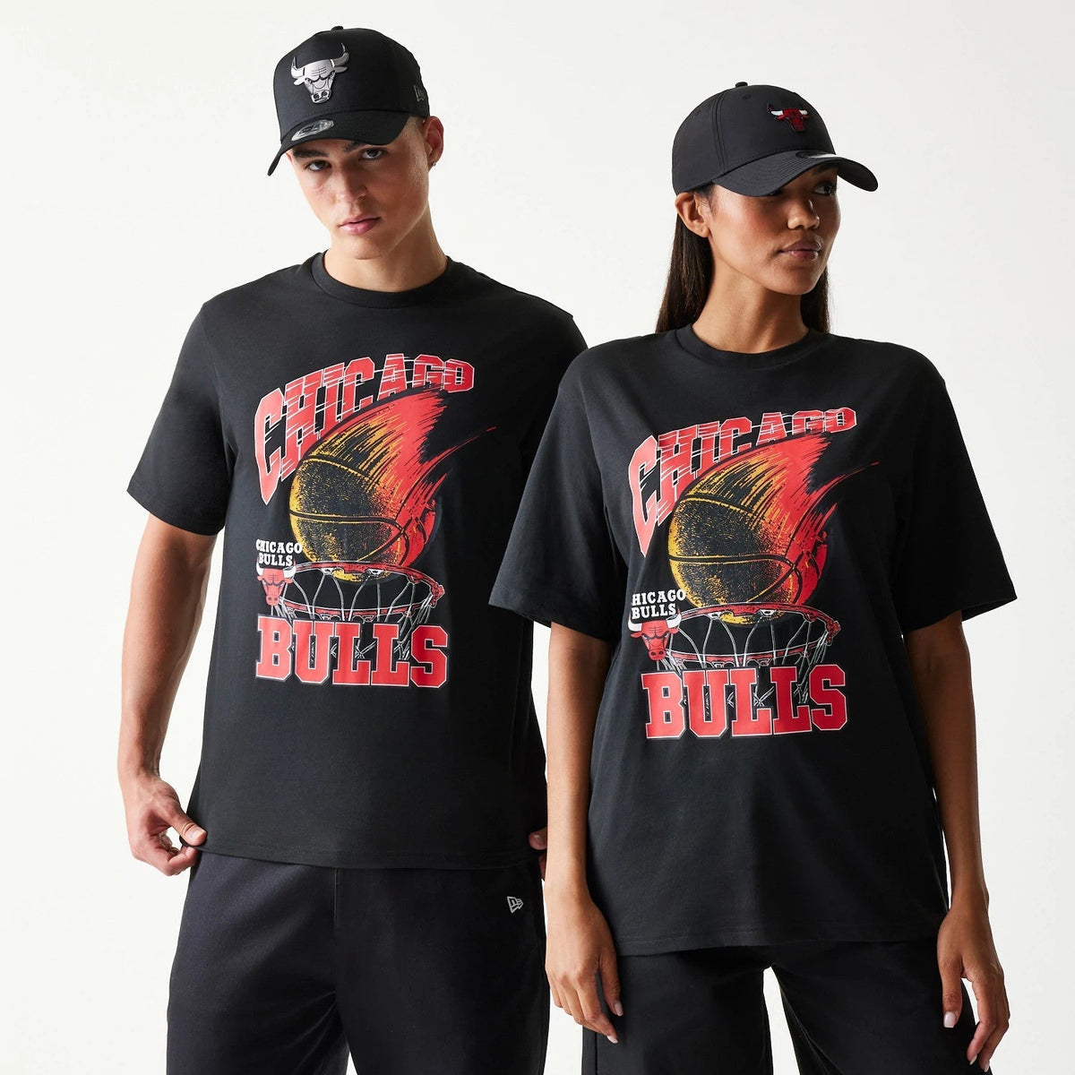 Chicago Bulls NBA Ball Graphic Black T-Shirt-Benirox