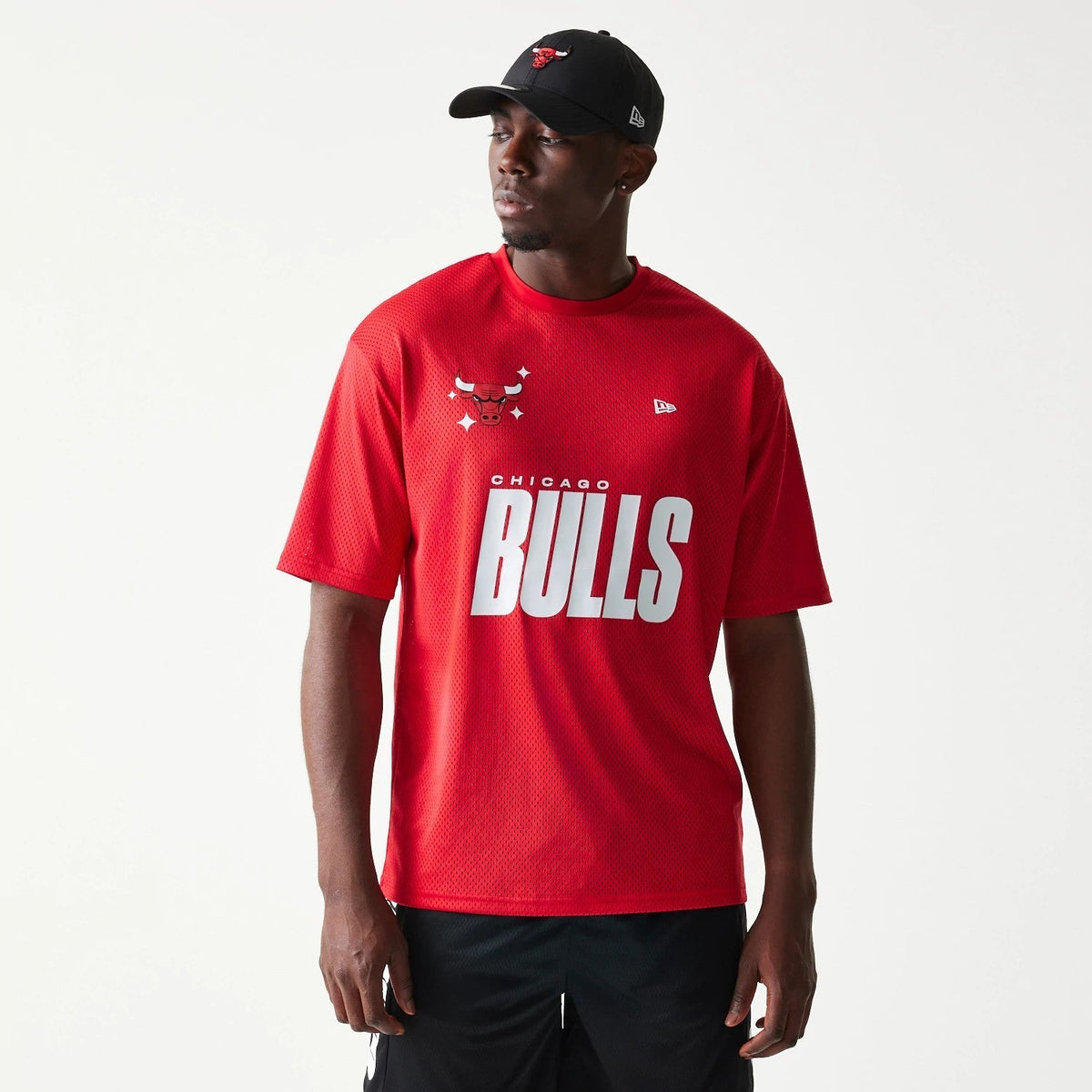 Chicago Bulls NBA Graphic Mesh Red T-Shirt-Benirox