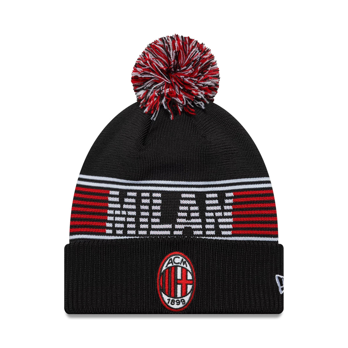 AC Milan Black Bobble Knit Beanie Hat-Benirox