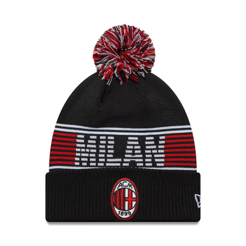 AC Milan Black Bobble Knit Beanie Hat-Benirox