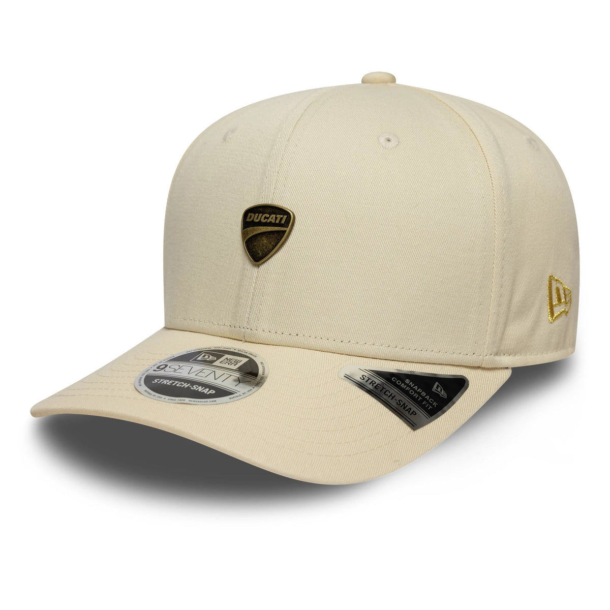 Ducati Motor Logo Light Beige 9SEVENTY Stretch Snap Cap-Benirox