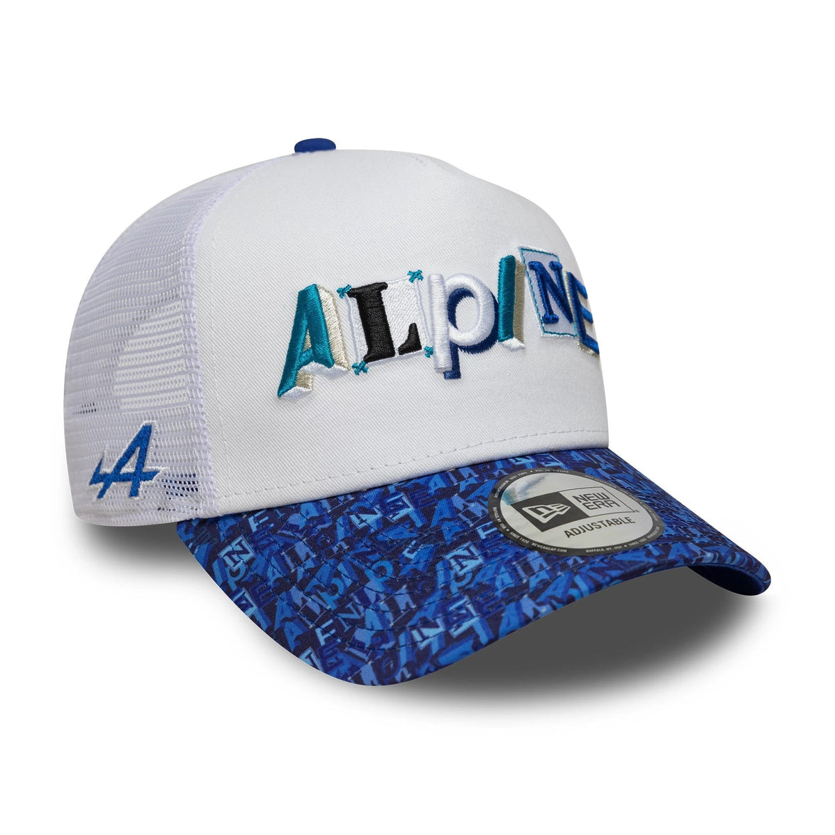 Alpine Racing All Over Print White 9FORTY A-Frame Trucker Cap-Benirox