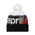 Aprilia Wordmark Black Bobble Knit Beanie Hat-Benirox