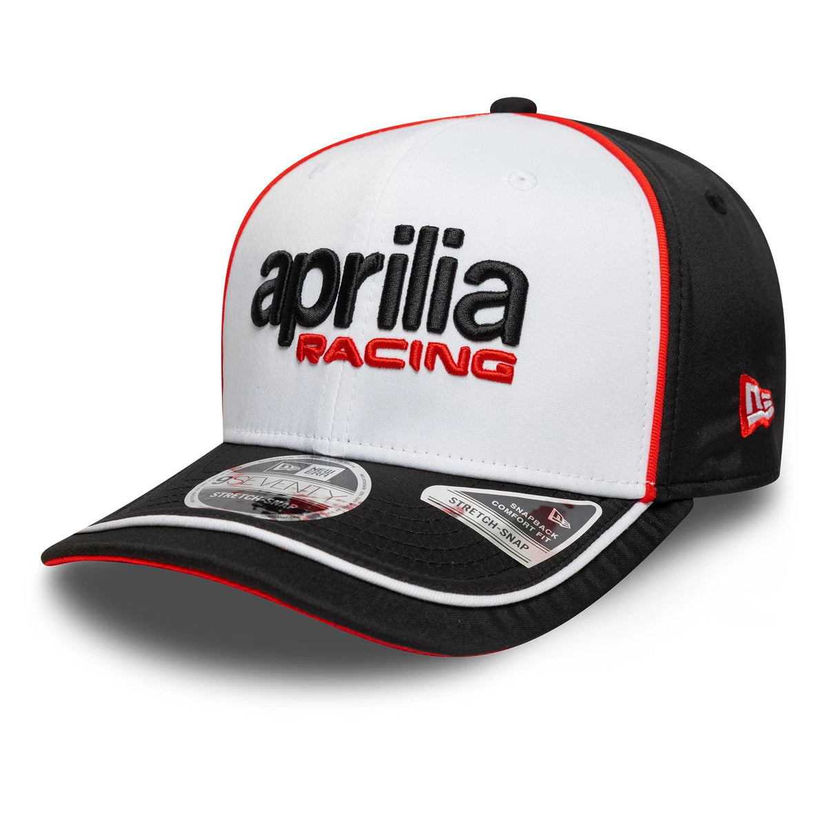 Aprilia Logo White 9SEVENTY Stretch Snap Cap-Benirox