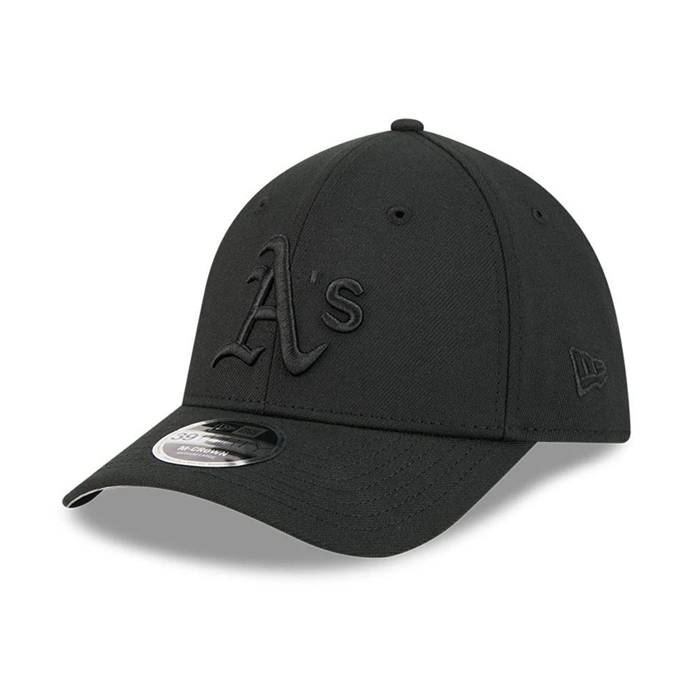 Athletics MLB Outline Black 39THIRTY M-Crown Stretch Fit Cap-Benirox