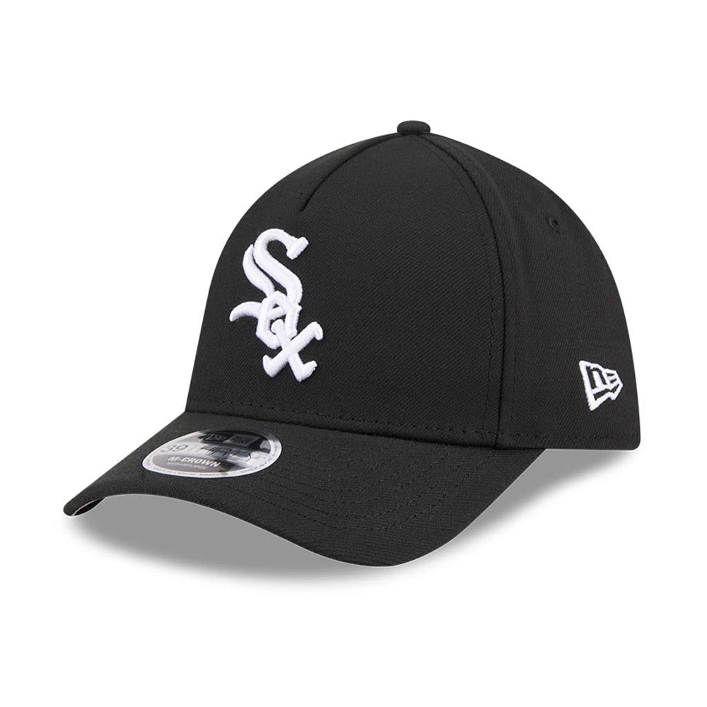 Chicago White Sox MLB Black 39THIRTY M-Crown A-Frame Stretch Fit Cap-Benirox