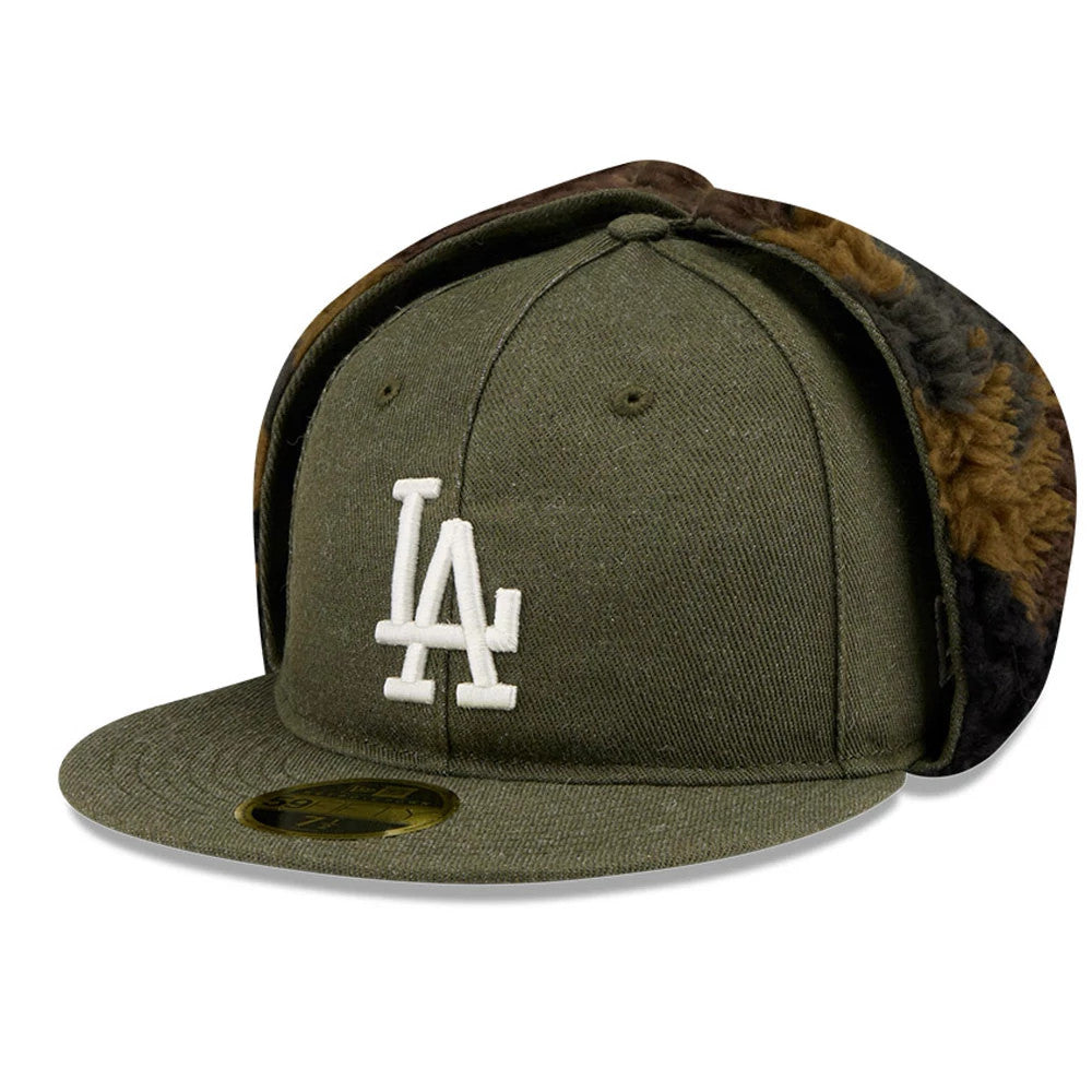 LA Dodgers MLB Camo Open Green Retro Crown 59FIFTY Fitted Cap-Benirox